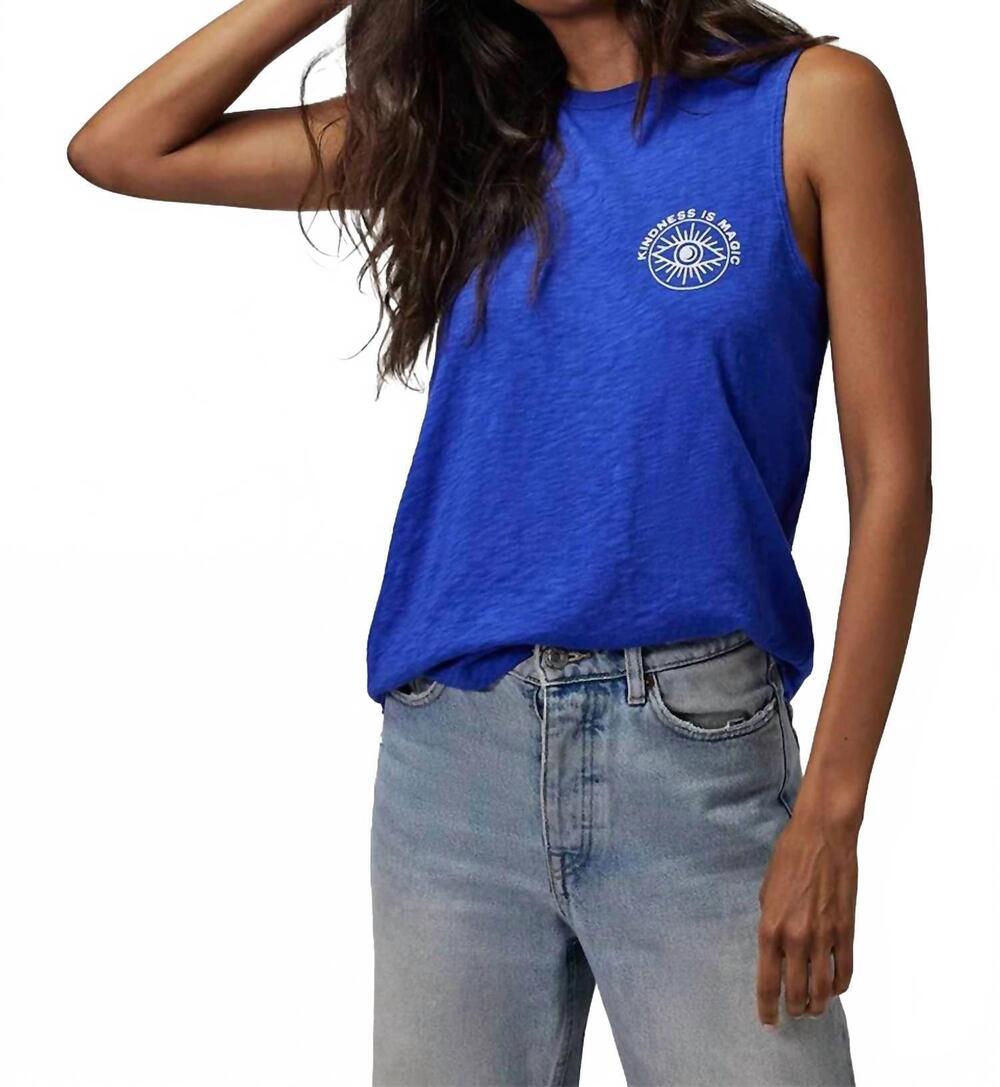 NEW SPIRITUAL GANGSTER kindness double twist tank in electric cobalt